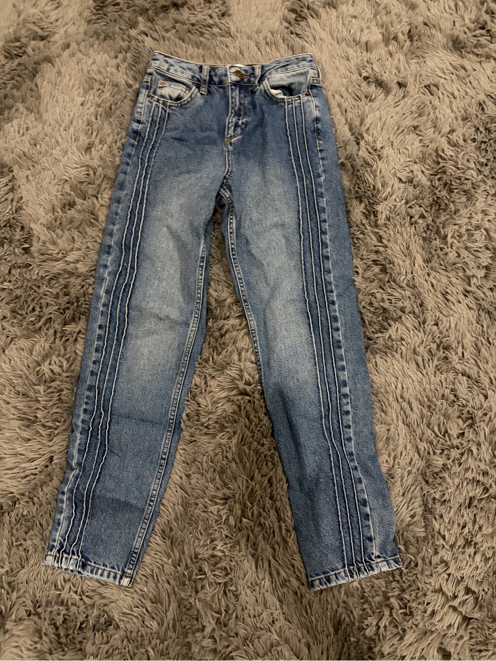 BDG Light Blue Denim Jeans with Brown Stitching